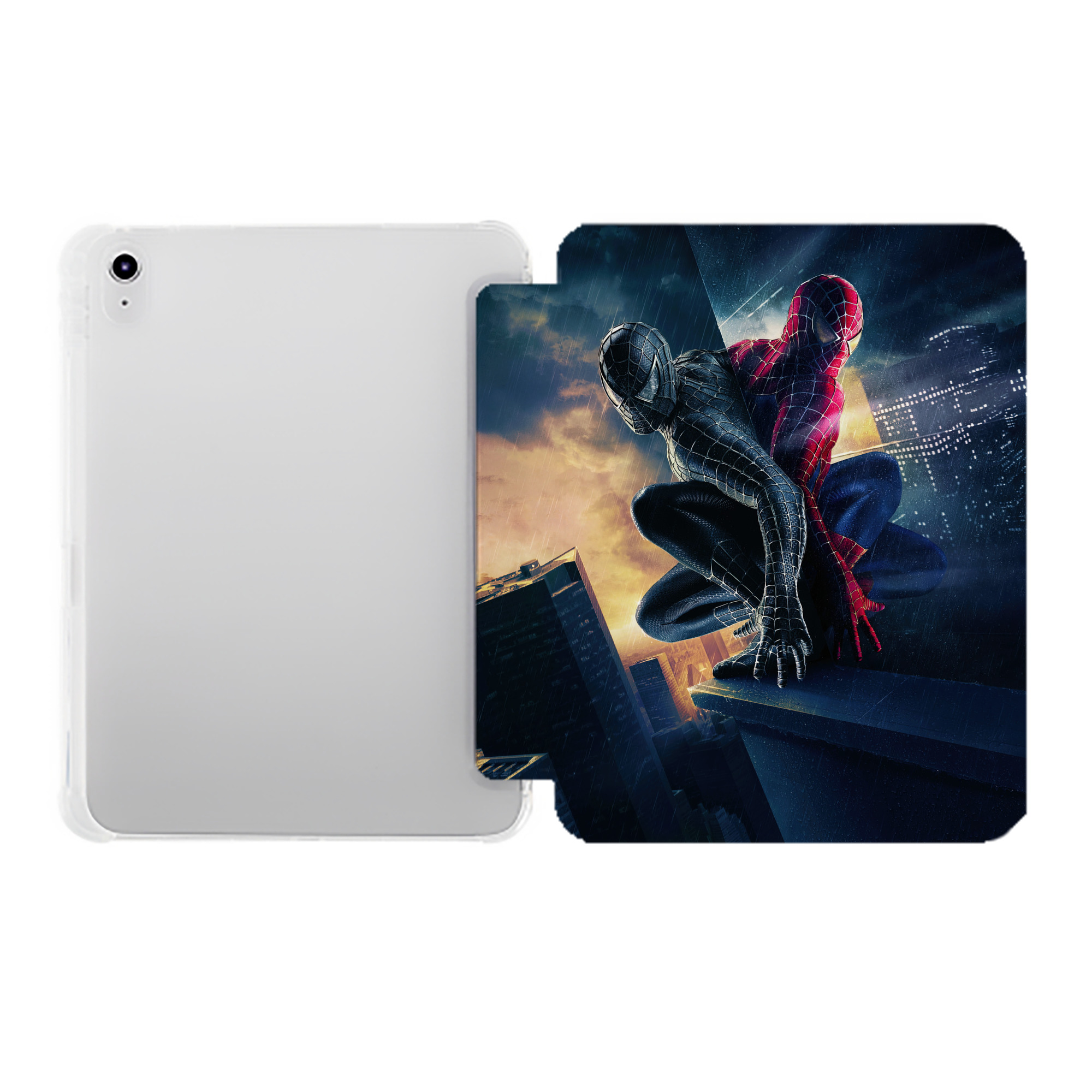 （画像用） Spider Man スパイダーマン IPad ケース ペン収納付き 三つ折りスタンド PUレザー×シリコン 対応機種9.5/10.5/10.9インチ